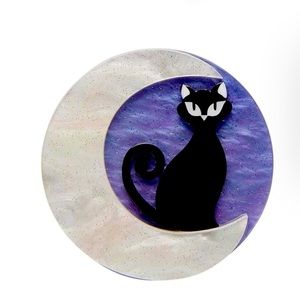 Erstwilder Cara the Halloween Kitty Mini Brooch, Cat